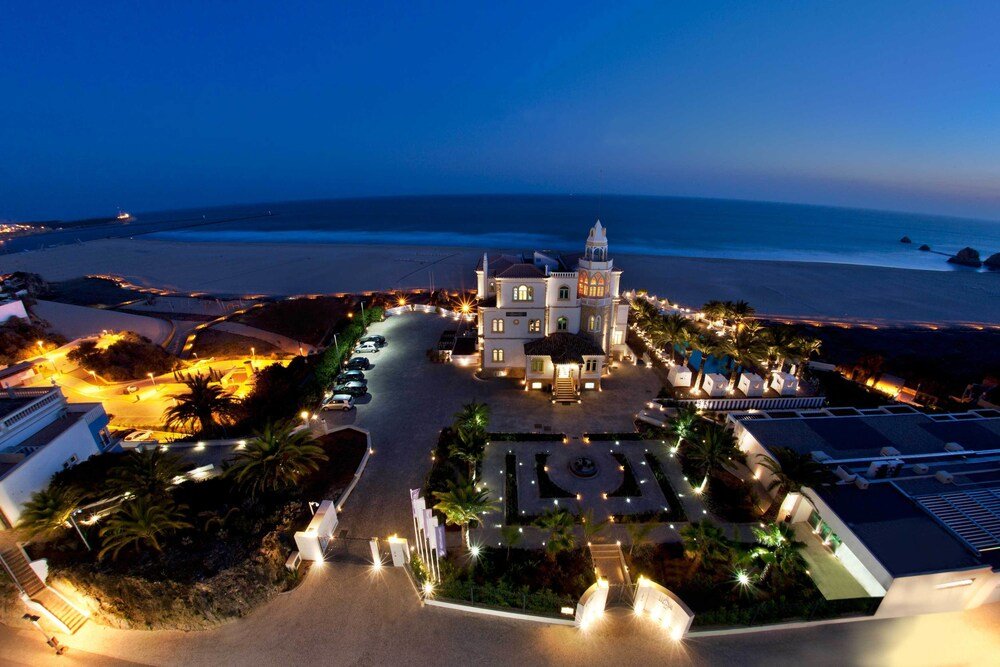 Aerial view of the coastal hotel