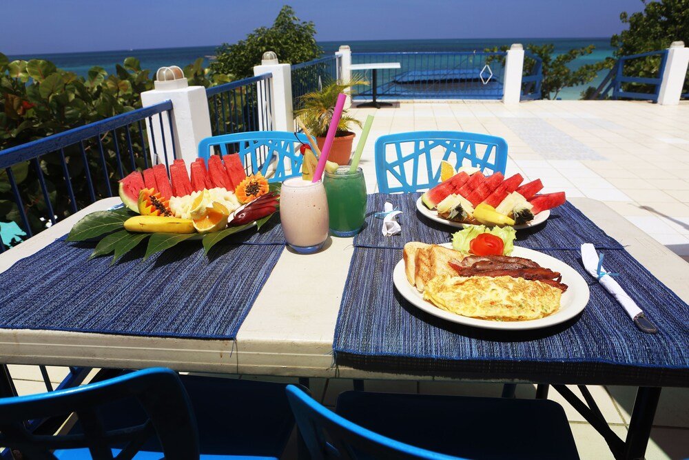Table set with breakfast items